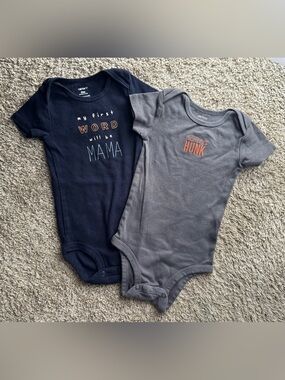 Carter’s Baby Boy Bodysuit Bundle 9M “My First Word Will Be Mama” & Mommy’s Hunk